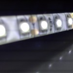 Enkele brandende led ingezoomd