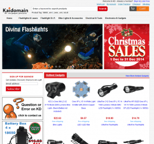 screenshot van de website van kaidomain