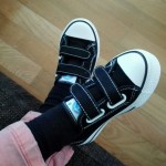sneaker aan bij proefpersoon
